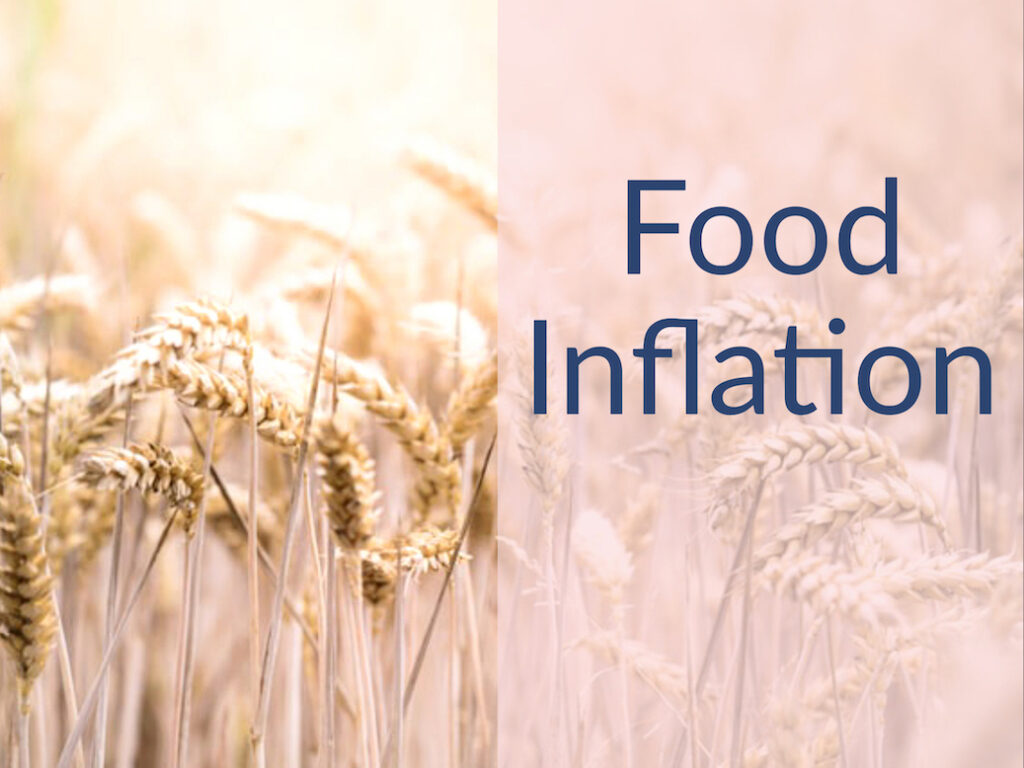 Wheat stocks with caption "Food Inflation"