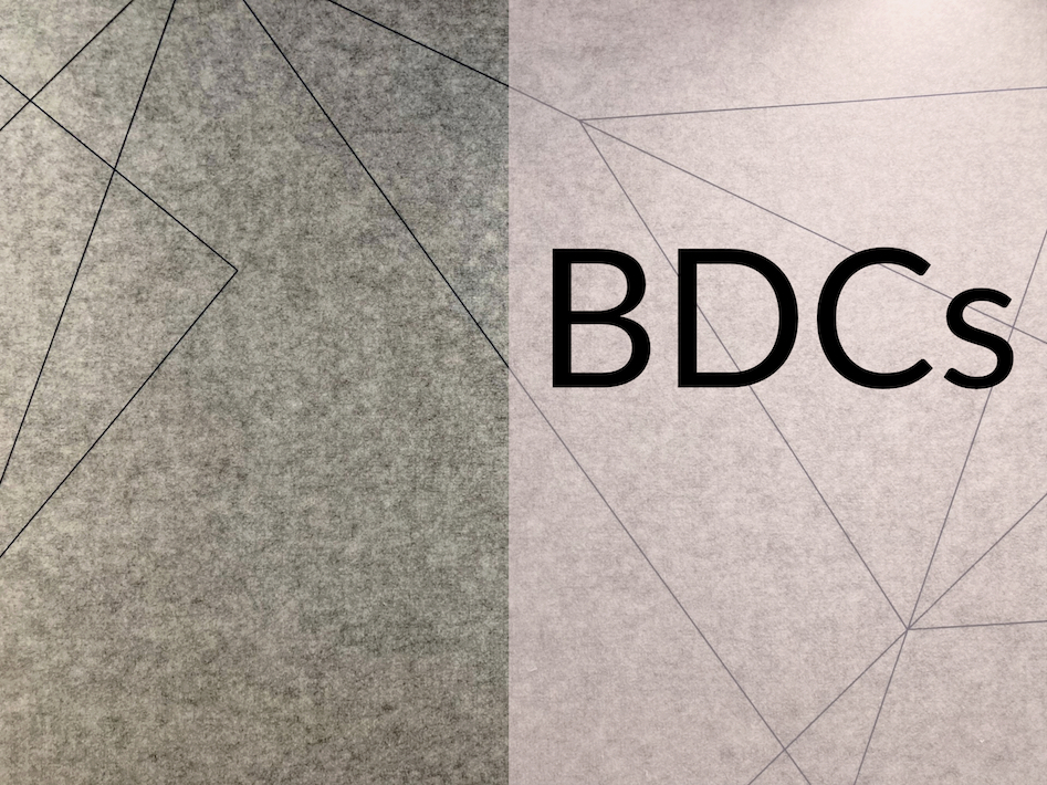 Geometric lines with caption "BDCs"
