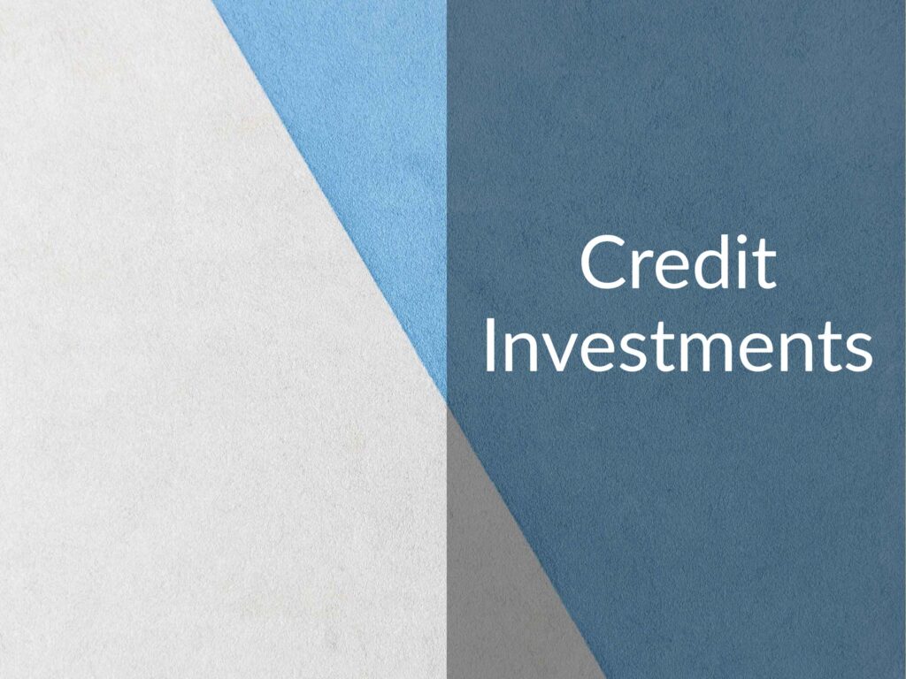 Colorful stucco with the caption "Credit Investments"
