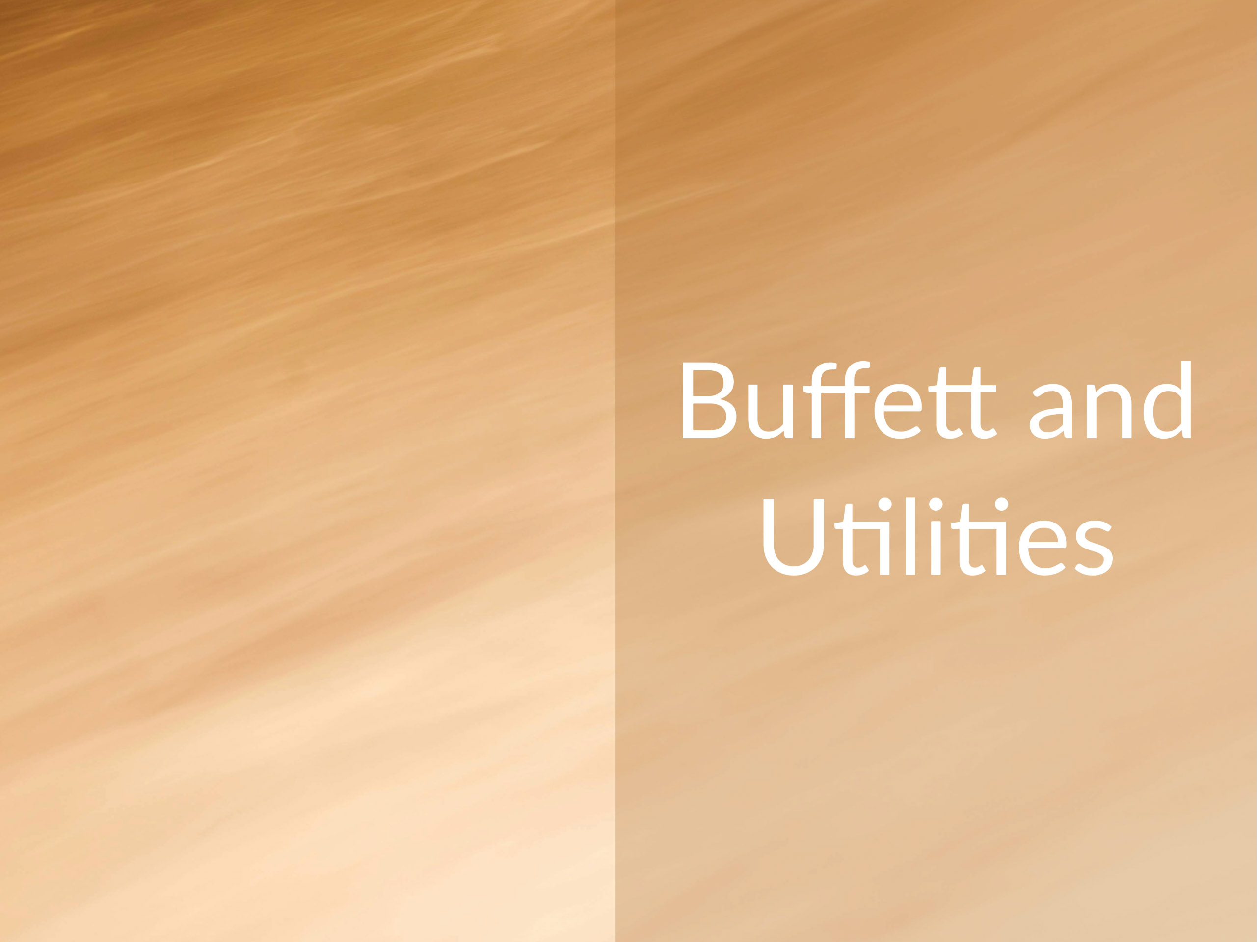 Abstract background with the caption "Buffet and Utilities"