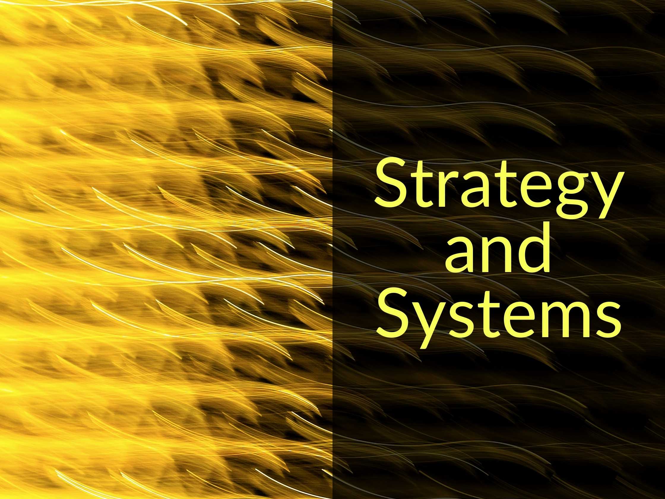 501: Strategy and Systems Want Your Money