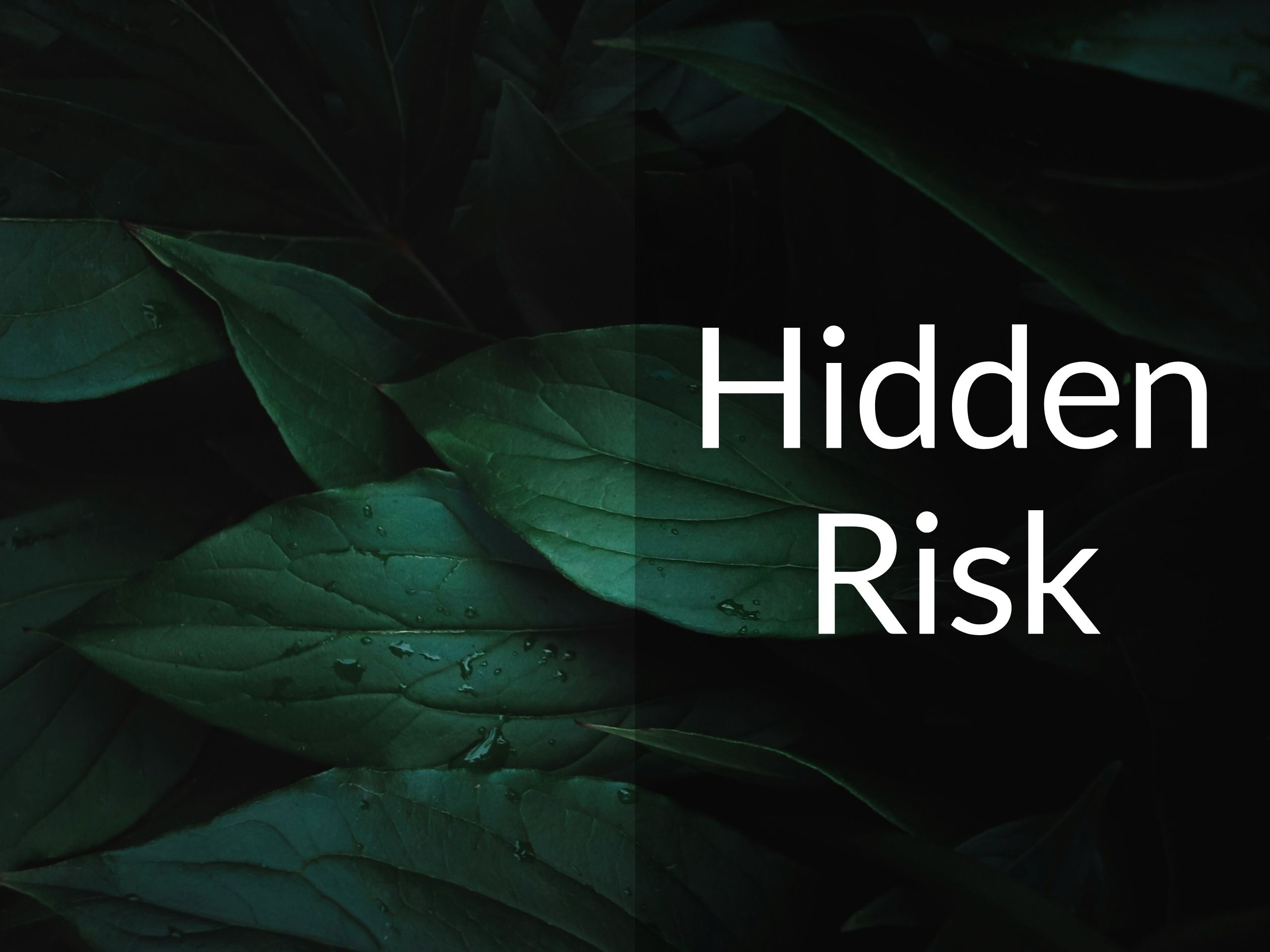 Leaves with the caption "Hidden Risk"